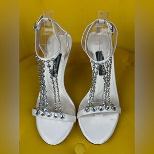 ANTONIO MELANI White Crystal Embellished Heels Size 9M